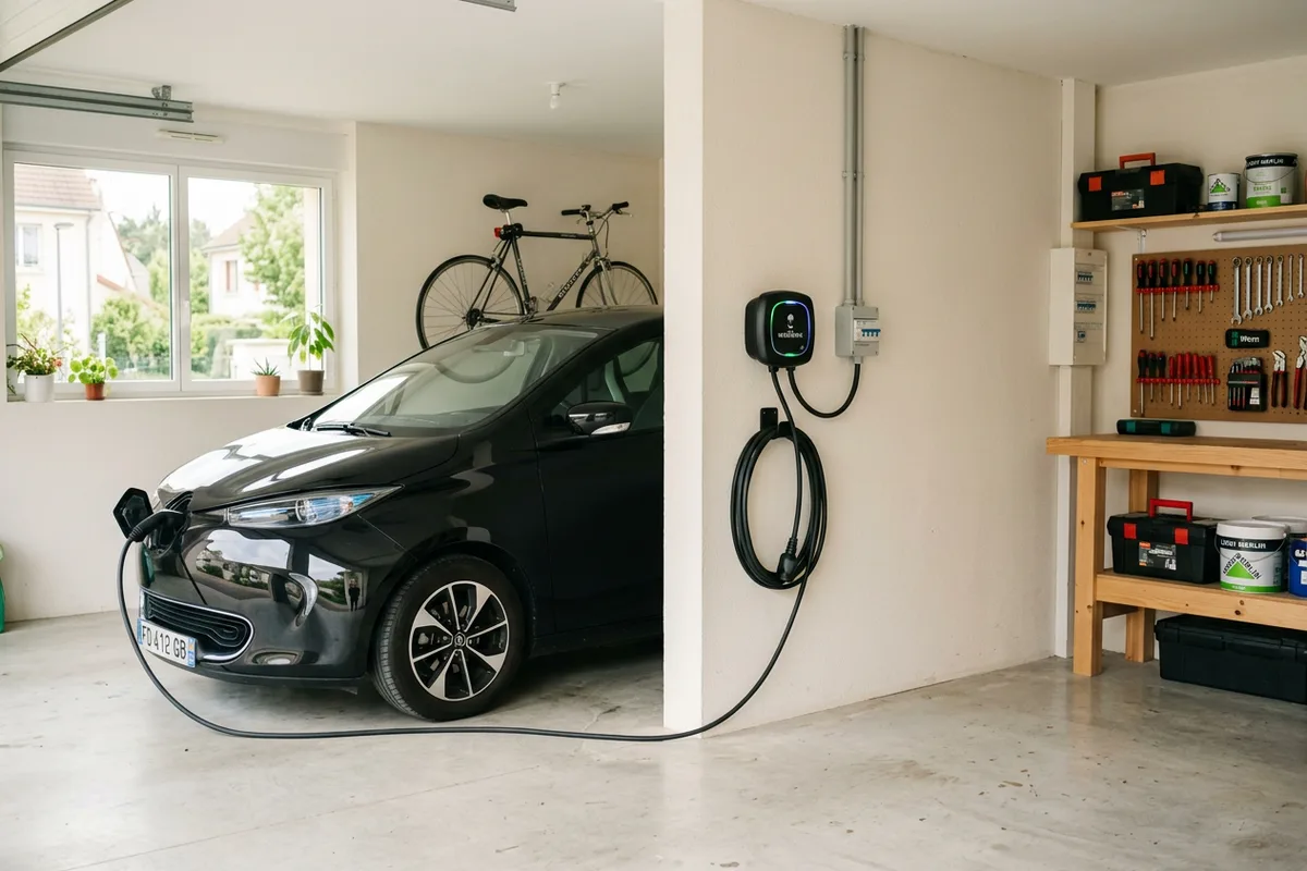 Résultat final d une installation borne de recharge à domicile à Neuilly-Saint-Front